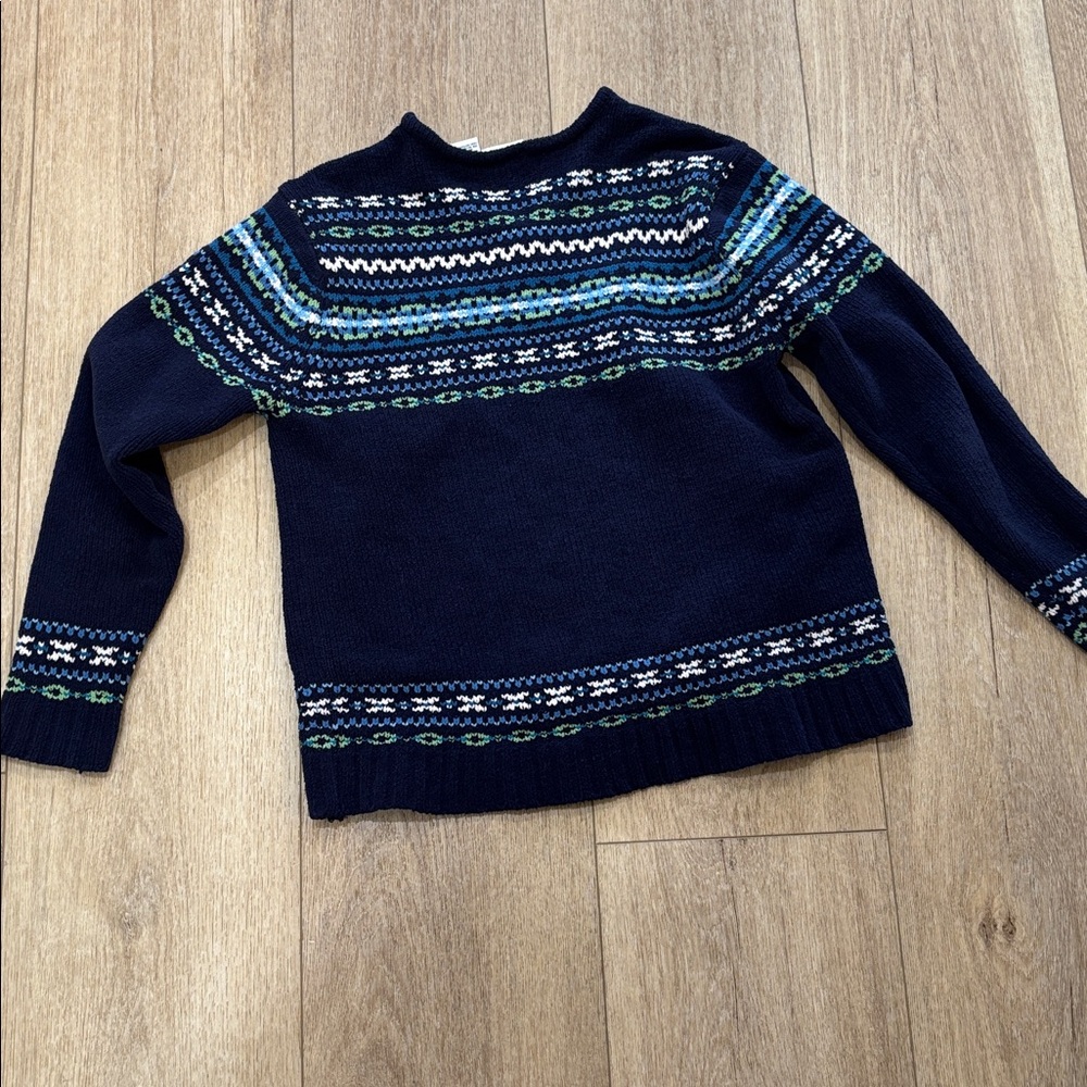 Cherokee Navy and Green V-Neck Sweater - Picture 3 of 3